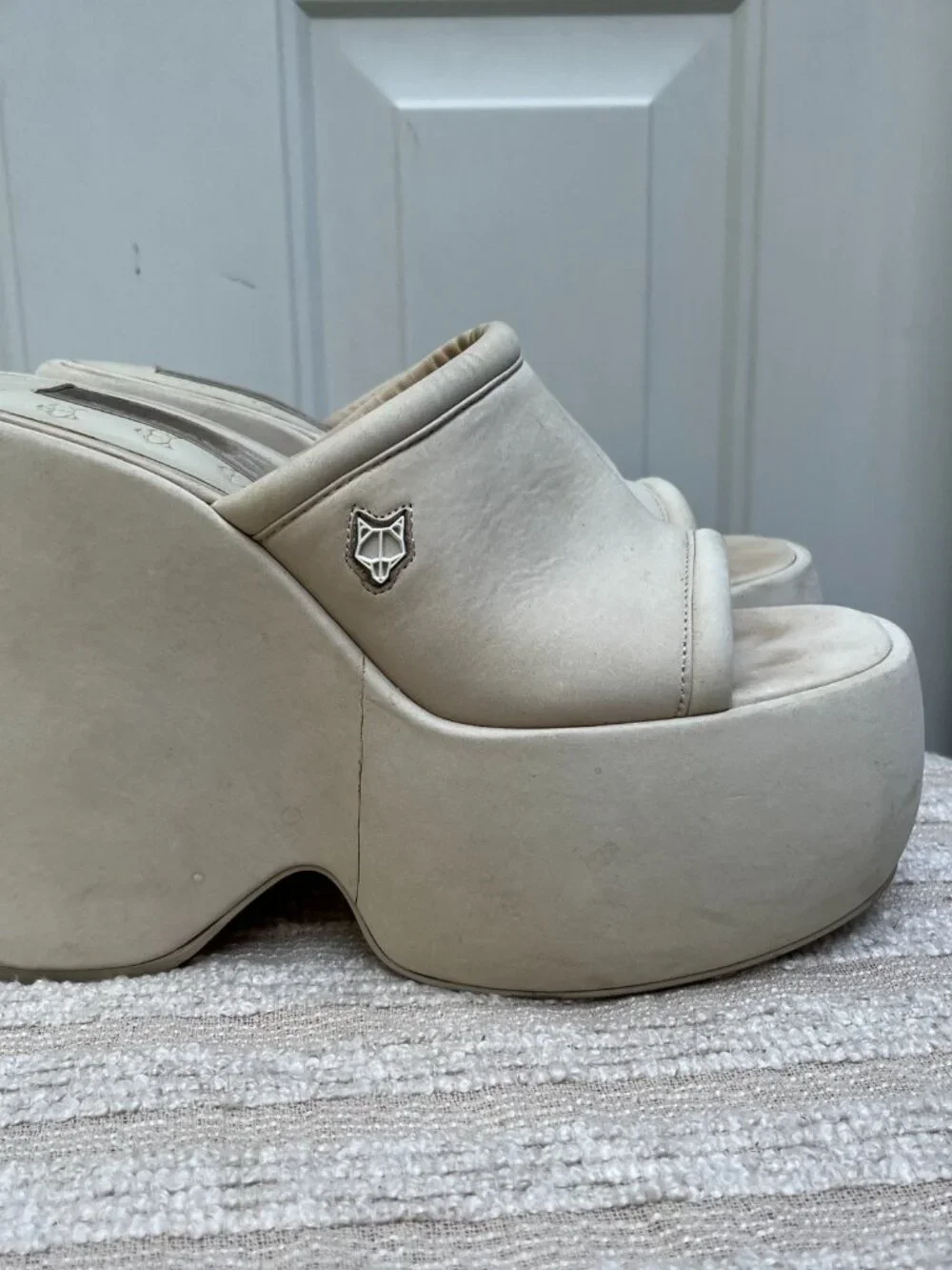 Rare Naked Wolfe Wedge Platform mules sandals Size 9
